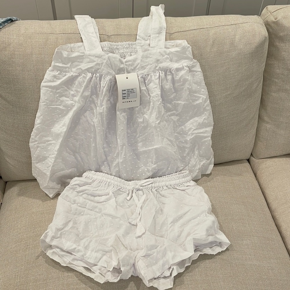 Piyama Suzie Sleep Set - White - XS